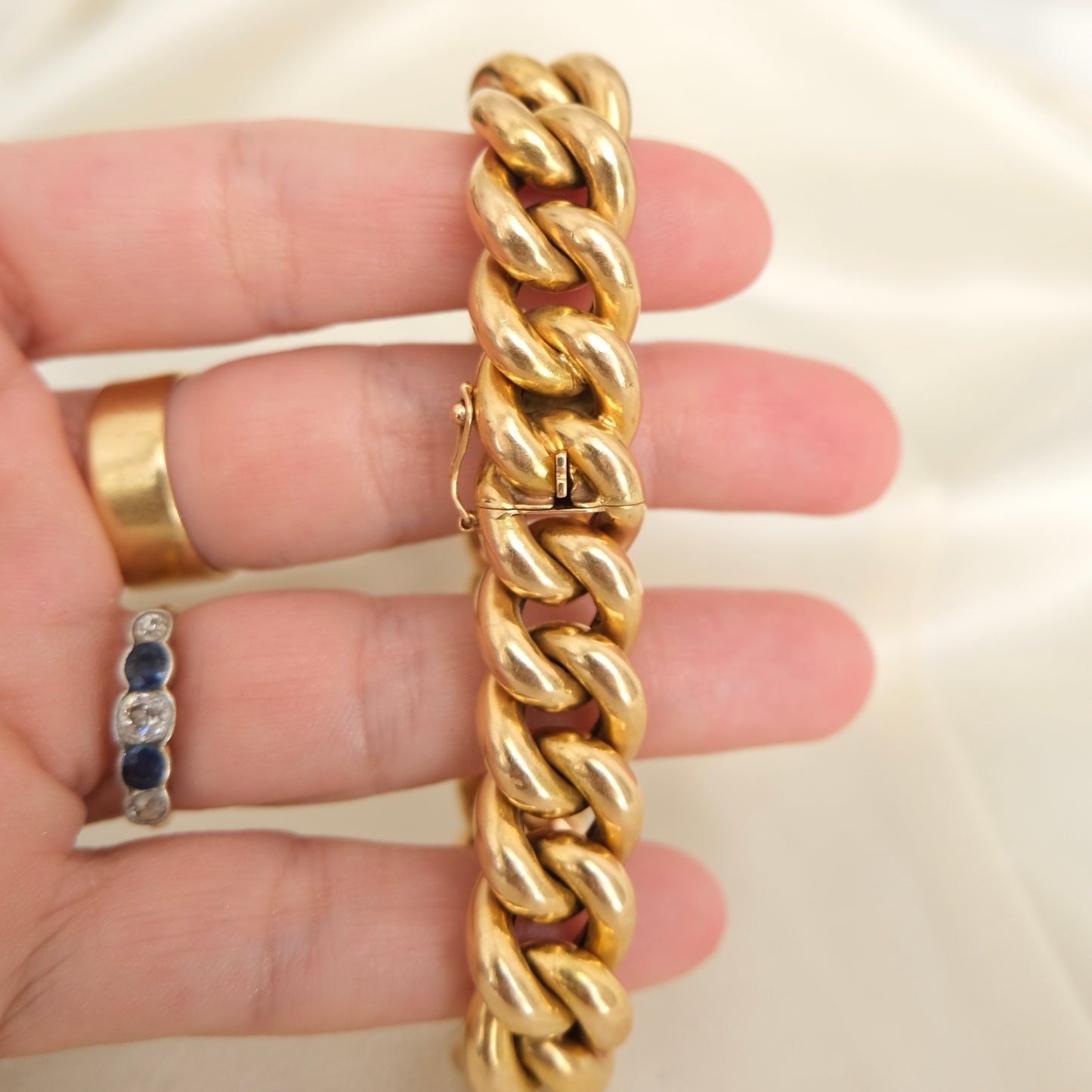 Puff 18k French Curb Link Bracelet