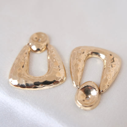 14k Italian Gold Door Knockers Earring Jackets