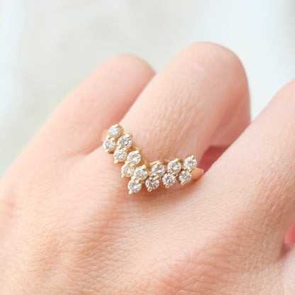 Casadé 14k Diamond Chevron Ring