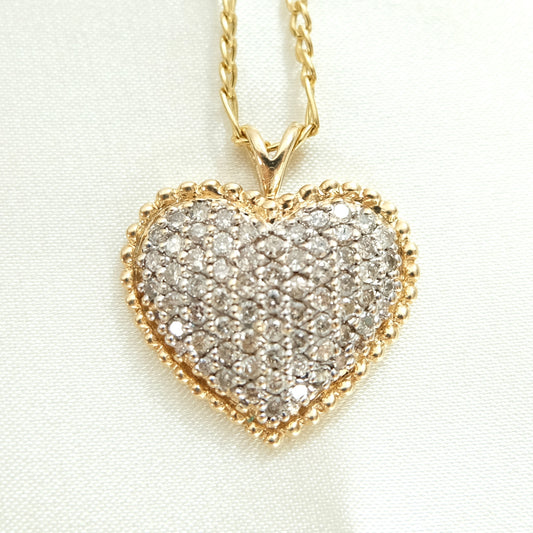 Louie 14k Diamond Heart Pendant