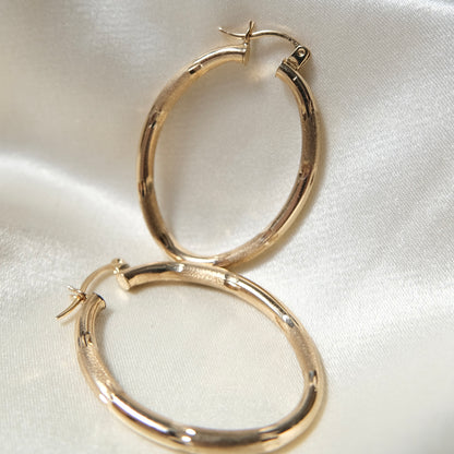 Atole 14k Solid Gold Hoops