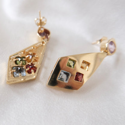 Heiress 14k Multi Gemstone Earrings