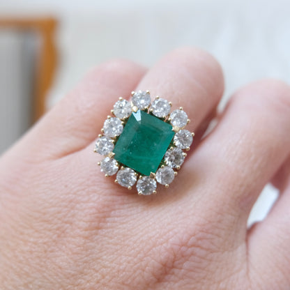 Monarch 18k Emerald & Diamond Ring