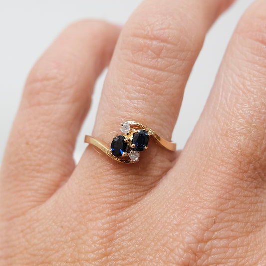 Beau 14k Sapphire & Diamond Ring