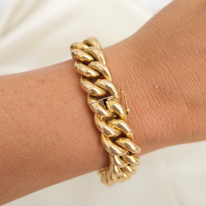 Puff 18k French Curb Link Bracelet