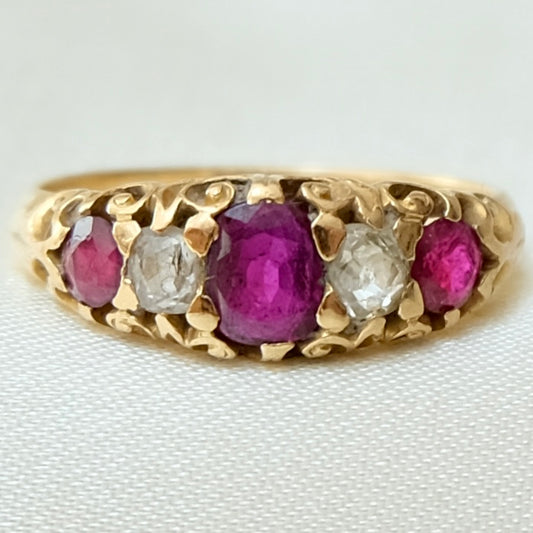 Victorian Garnet & Diamond Ring