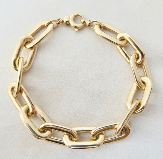 Puff 14k Paperclip Bracelet