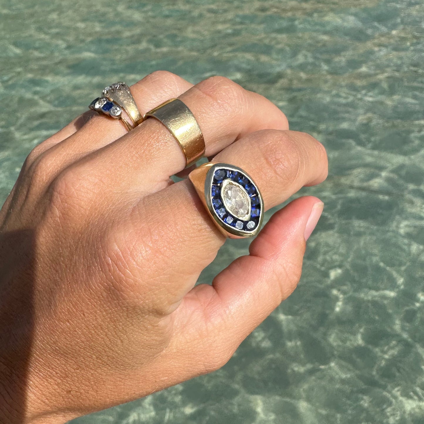 Capri Marquis Diamond & Sapphire Ring