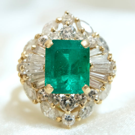 Empress 14K Emerald & Diamond Ring