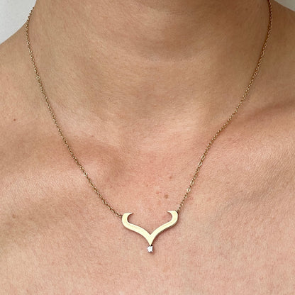 Taurus 14k Diamond Pendant Necklace