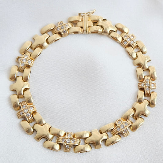 Aurelie 14k Diamond Panther Link