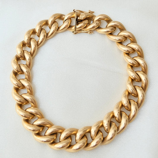Puff 18k French Curb Link Bracelet