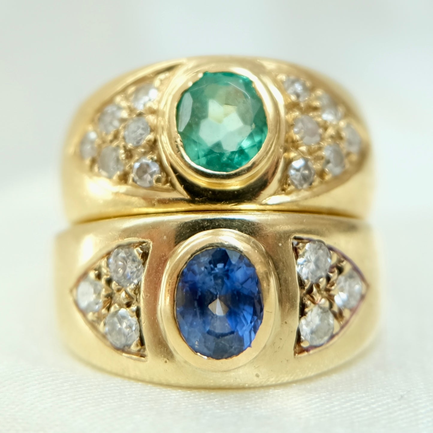 Bess 18k Emerald & Diamond Ring