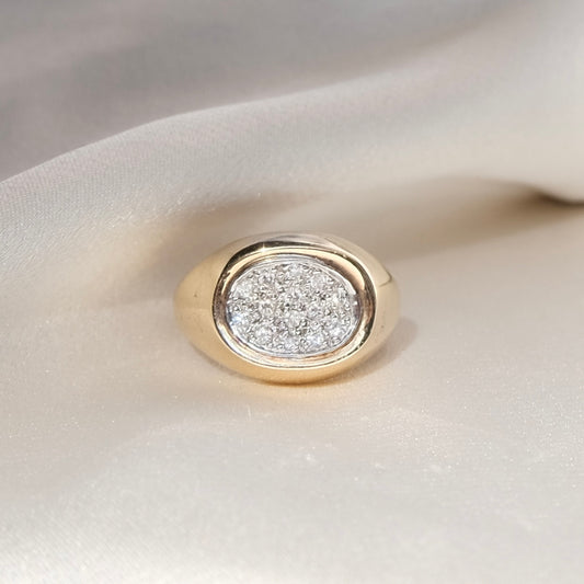 Blanche 14k Diamond Signet