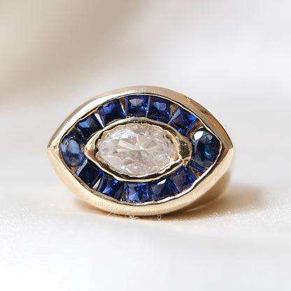 Capri Marquis Diamond & Sapphire Ring