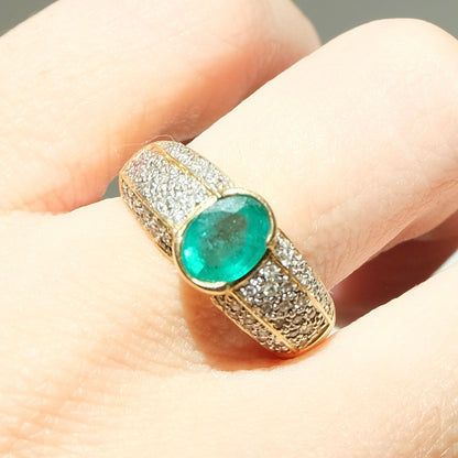 Piscina 18k Emerald & Diamond Ring