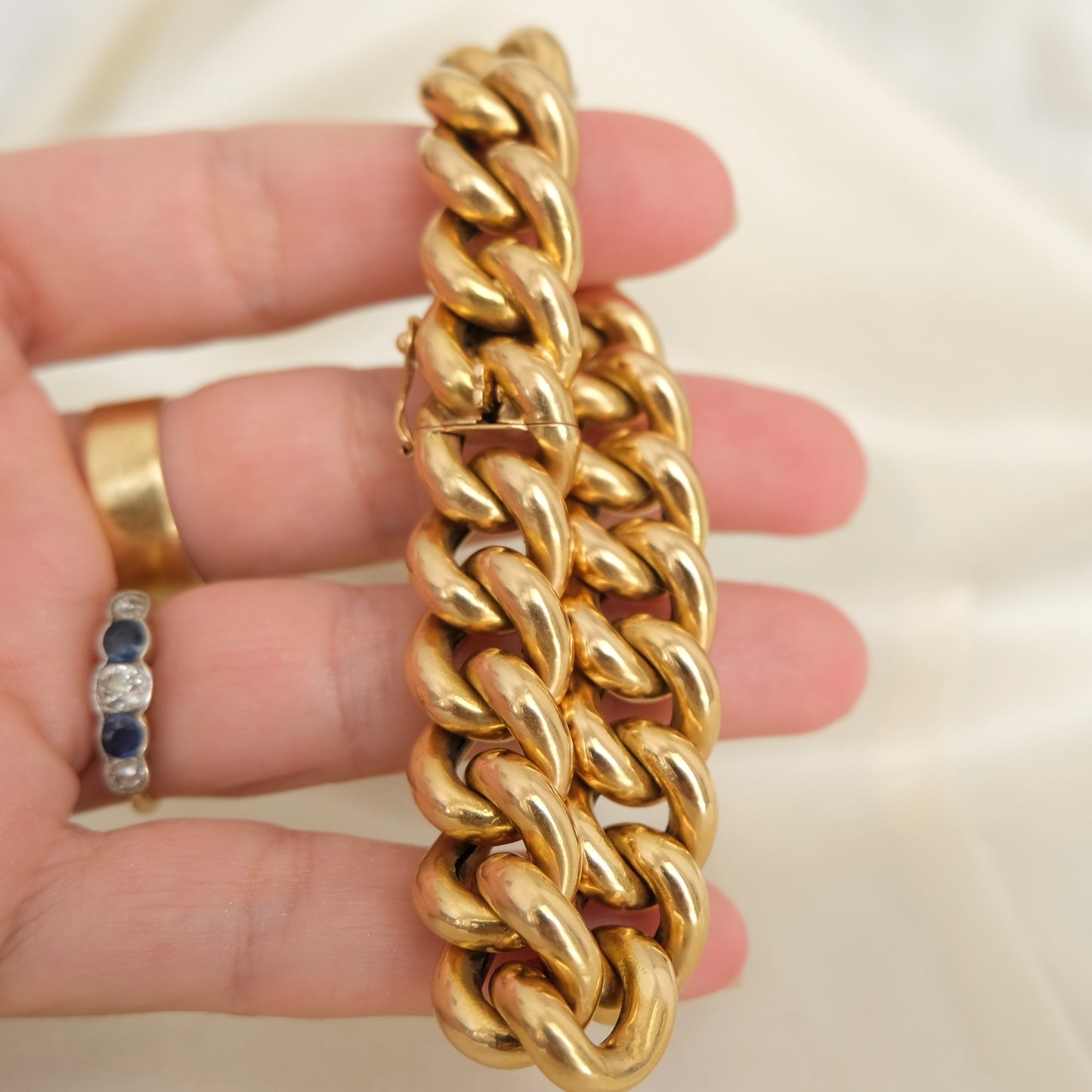 Puff 18k French Curb Link Bracelet