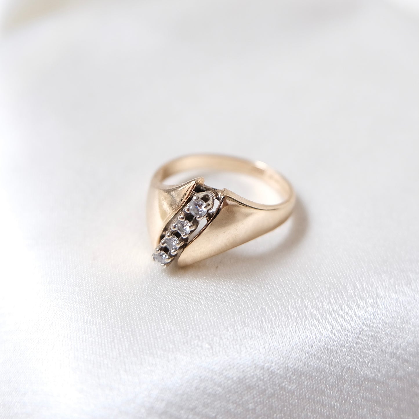 Float Diamond Statement Ring