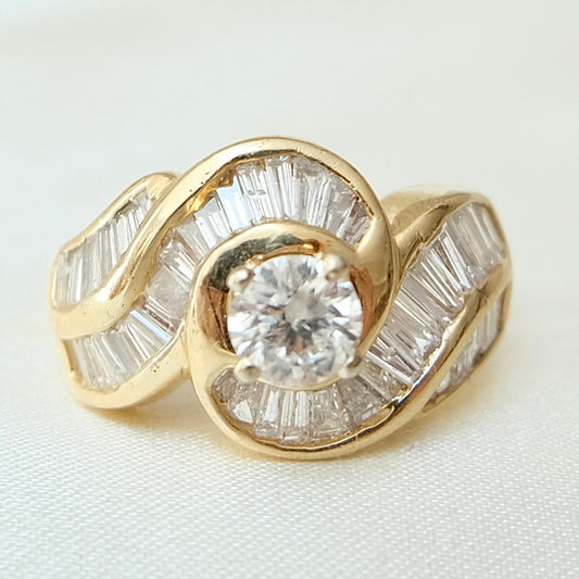 Pronto 14K Baguette Diamond Ring