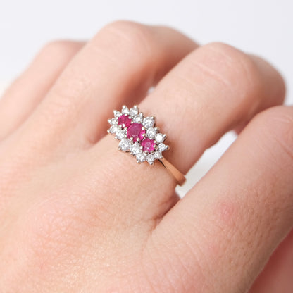 Triomphe 9K Ruby & Diamond Ring