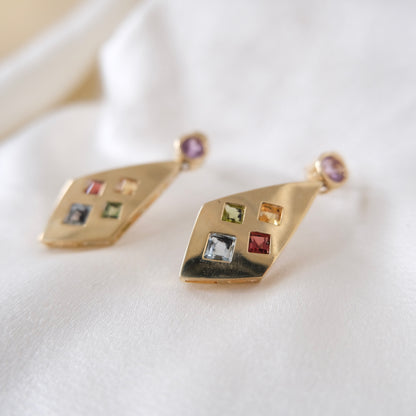 Heiress 14k Multi Gemstone Earrings