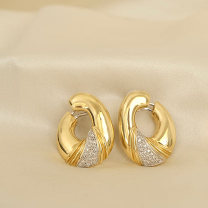 Firenze 18K Diamond Oval Earrings