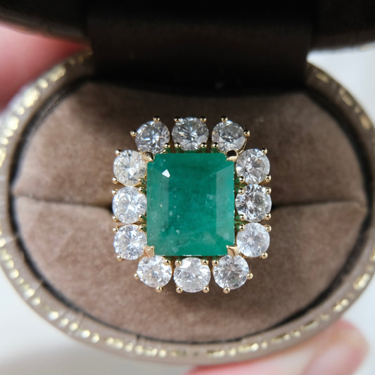 Monarch 18k Emerald & Diamond Ring