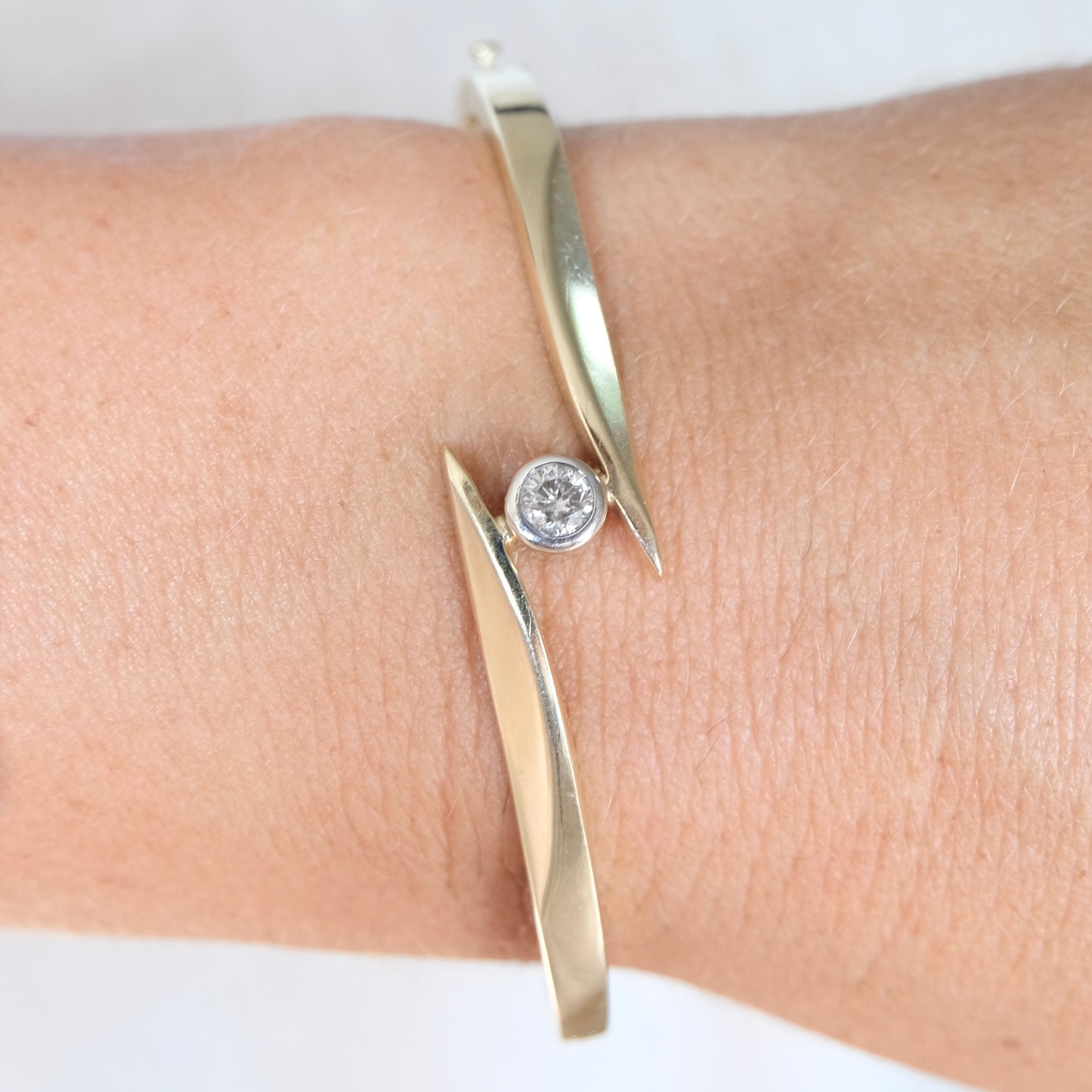 Sylvie 14k Diamond Bangle