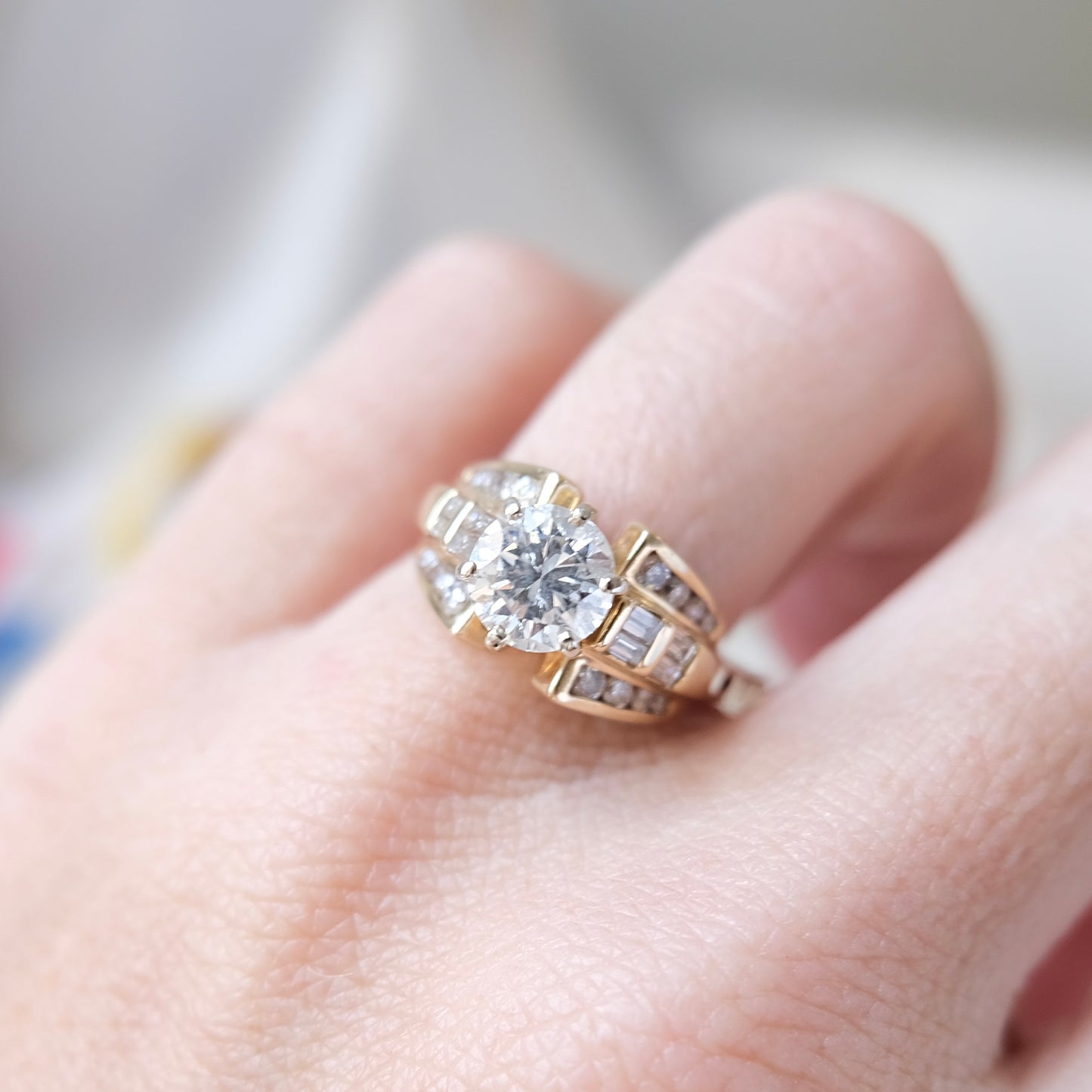 Corsa 14K Diamond Engagement Ring