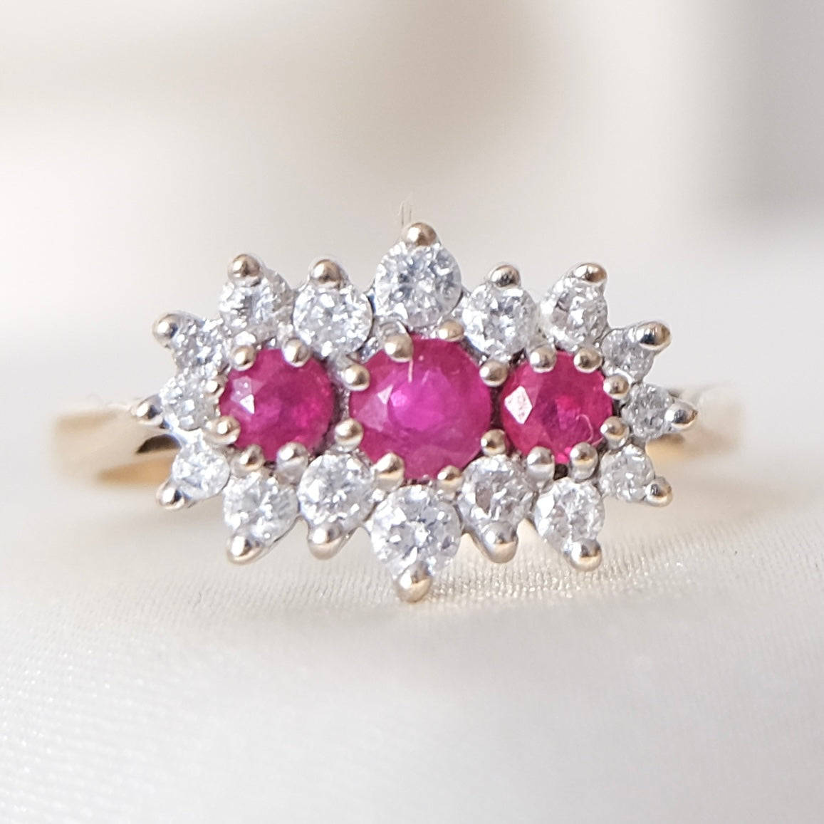 Triomphe 9K Ruby & Diamond Ring